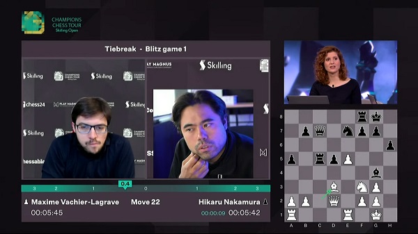 Hikaru Nakamura wins thriller to storm into Skilling Open semis