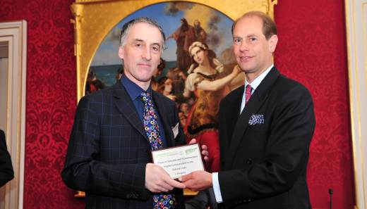 Malcolm Pein being presented with the CSC's award by HRH Earl of Wessex